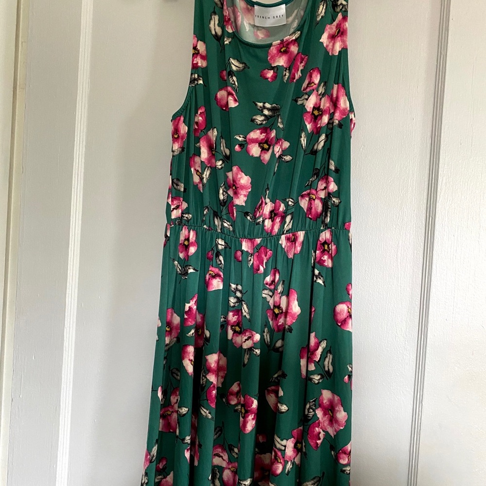 French Grey Floral Dress